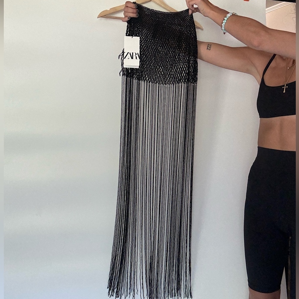 🖤ZARA BEADED LONG SKIRT, BLACK. XS (says medium but is not a medium!!!) 🖤